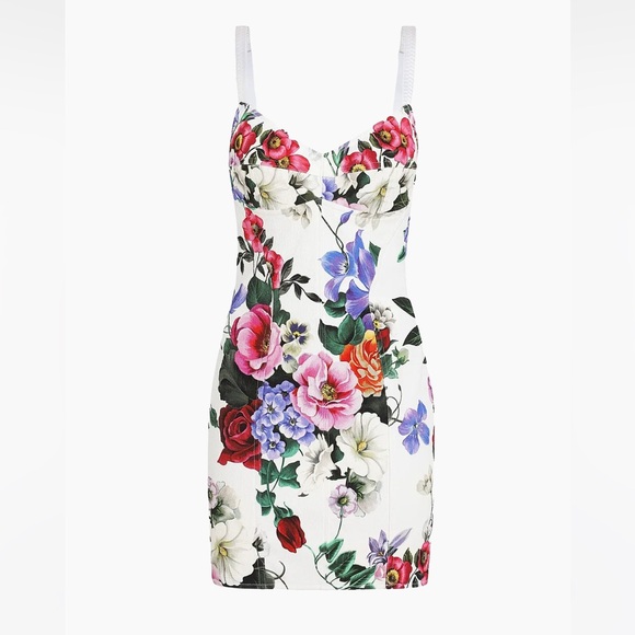 DOLCE & GABBANA Floral Print Mini Bodycon D&G 

Cotton-Blend Bustier dress
BNW - Picture 1 of 4